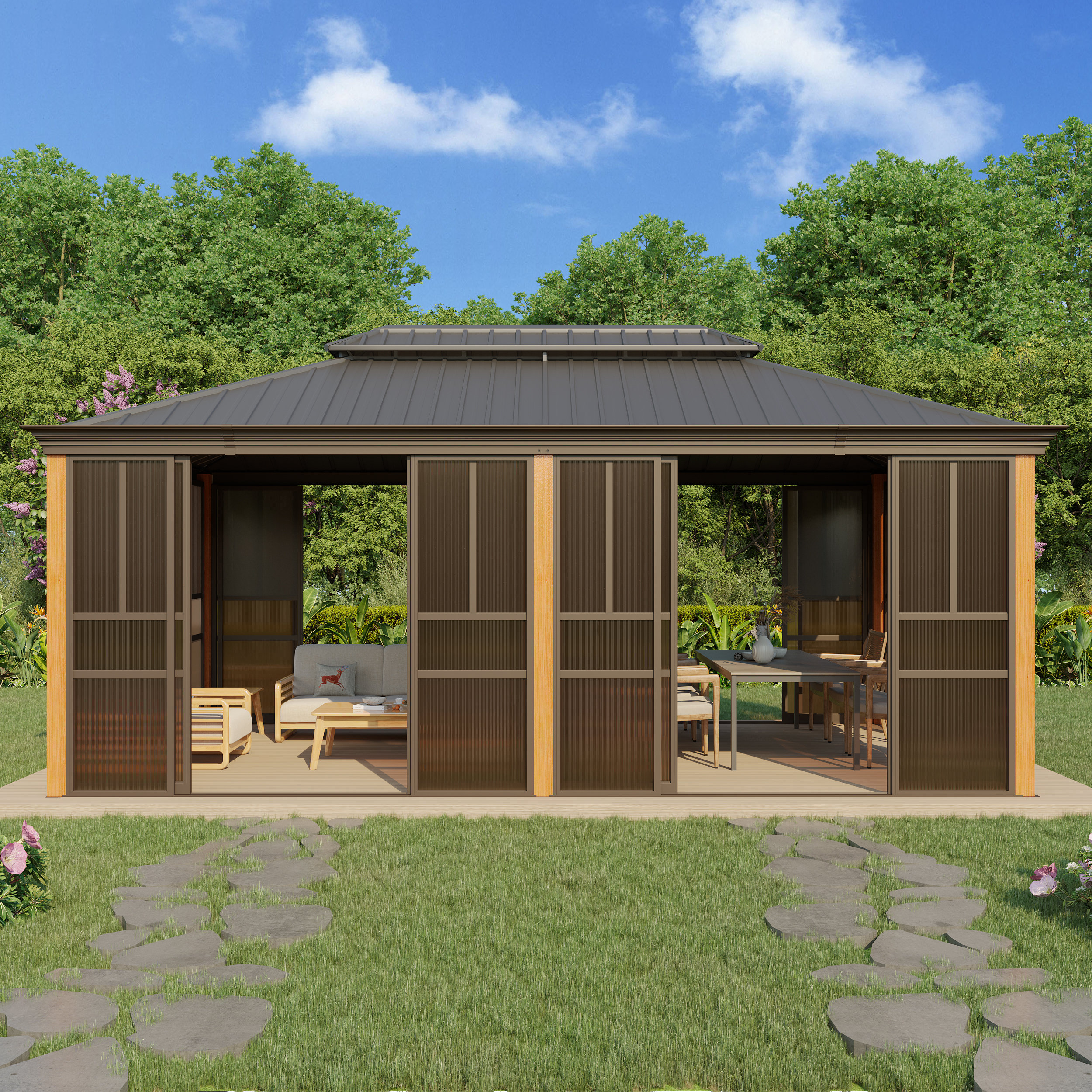 Arlmont & Co. Viara 12 Ft. W X 20 Ft. D Outdoor Hardtop